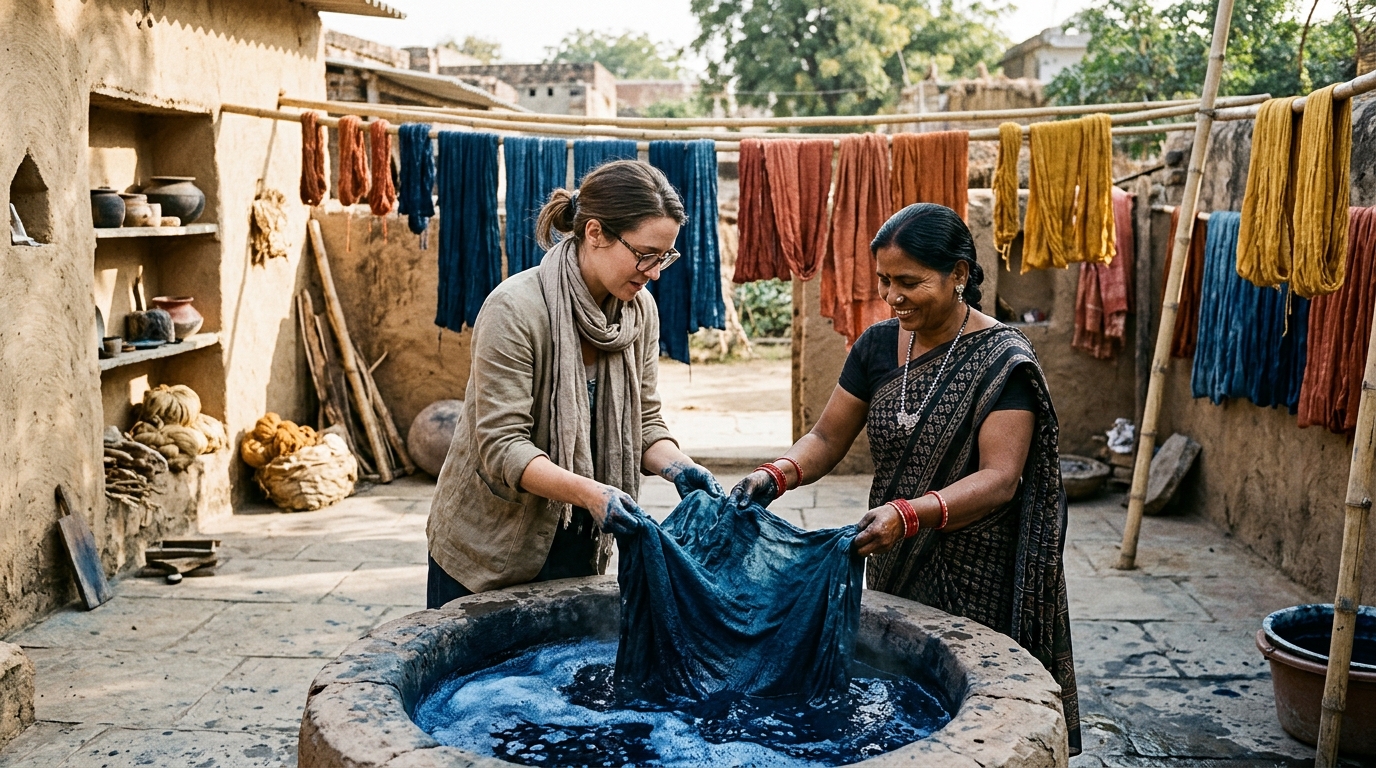 Natural dye workshop co-creation with international designer and artisan master